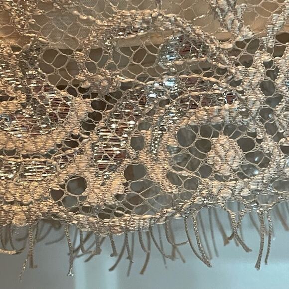 Jenny Yoo Harlow Sandstone Metallic Cocktail Dress size 14 - Picture 11 of 12